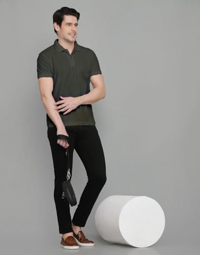 Image of INKKR Men Regular Fit Polo Neck Half Sleeve Solid Casual T-Shirt with Chest Pocket | Pack of 3