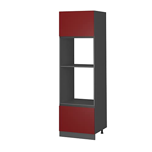 Vicco Armoire Micro-Ondes R-Line, Rouge, 60cm J-Shape, pour Une Combinaison Libre au Sein de...