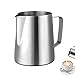 Dzbanek do mleka, barista, dzbanek na mleko, ręczny dzbanek do spieniania mleka, dzbanek na mleko, dzbanek na mleko, dzbanek do spieniania mleka, dzbanek na mleko ze stali nierdzewnej, 600 ml do robienia mleka, kawy, cappuccino, spieniania mleka (srebrny)