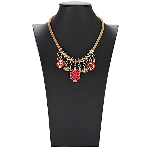 POLMART Schmuckständer aus Leder, 2 Stück, Schwarz, Schmuckständer, 3D-Schmuckbüste, Halskettenständer, 34 H cm Cover