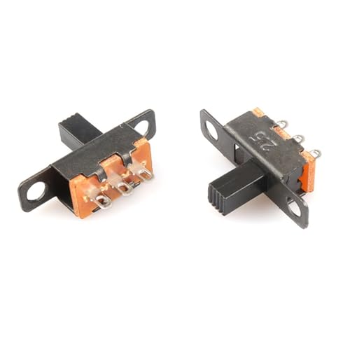 Interrupteur coulissant miniature SPDT 3 broches 2 positions bouton noir pour soudure PCB DIY