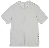 Cuello redondo acanalado NIKE BV4034 M NK DF Top SS Yoga T-Shirt Mens lt Smoke Grey/White/Black S