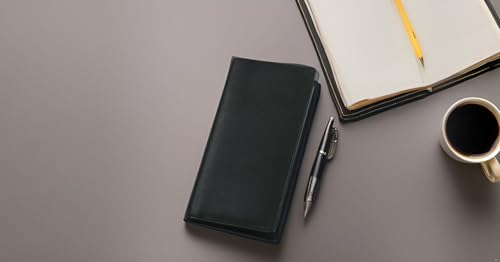 ALASSIO 41006 - Visitenkartenalbum aus FINEtouch-Lederimitat, Etui für Visitenkarten in schwarz, Visitenkartenetui ca. 20 x 11,5 x 1,5 cm, Visitenkartenmappe für 120 Karten