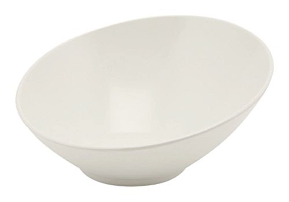 Genware NEV-MELSLB-30 Slanted Buffet Bowl, 30 cm x 29 cm x 13 cm, White Melamine