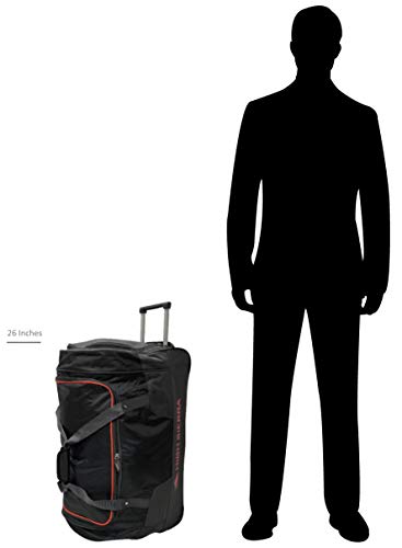 High Sierra Wheeled Duffel Bag (Mercury/Red Line, 26-Inch)