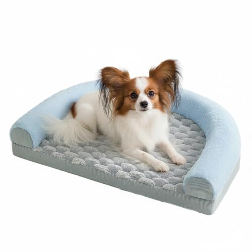 Lifetipsパピヨン(Papillon)U型 ペットベッド 犬 猫 クッション ソファ 丸洗い可 滑り止め 保温 四季対応 小型犬 中型犬 大型犬 多頭飼い 快適 枕付き 軽量 カバー取り外し インテリアに馴染む 圧縮梱包 極厚 やわらか 防汚 通気性