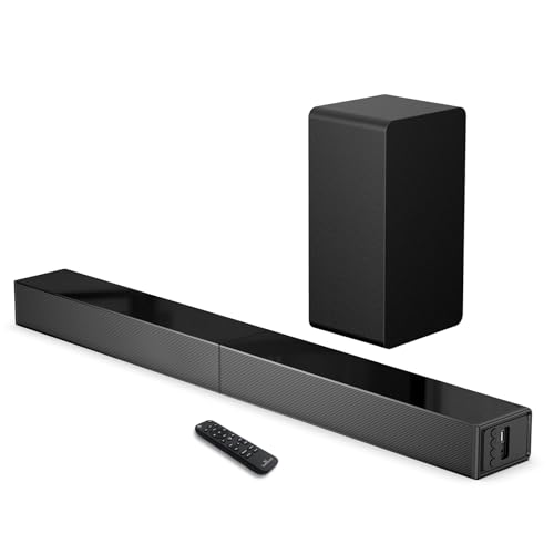 LARKSOUND 2.1 CH Sound Bar with Subwoofer, 31' Soundbar for Smart TV with HDMI, Optical, AUX...