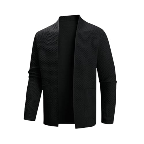 Cardigan tricot homme avec col montant en maille premium sans boutons