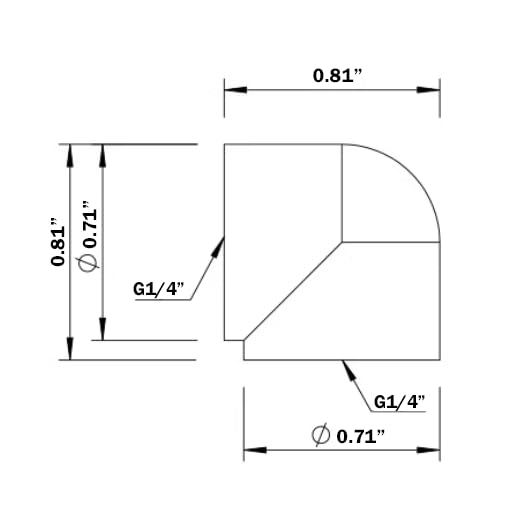 Image of dracaena.io 6-Pack G1 /4 inch Female to Female 90 Angle Elbow Fittings, Brass Water Cooling Connector Adapter for PC Computer Liquid Cooling Loop, Durable Leak-Proof Extender Fitting, Black