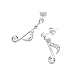 Spinningdaisy Silver Plated Eighth Note Music Note Earrings
