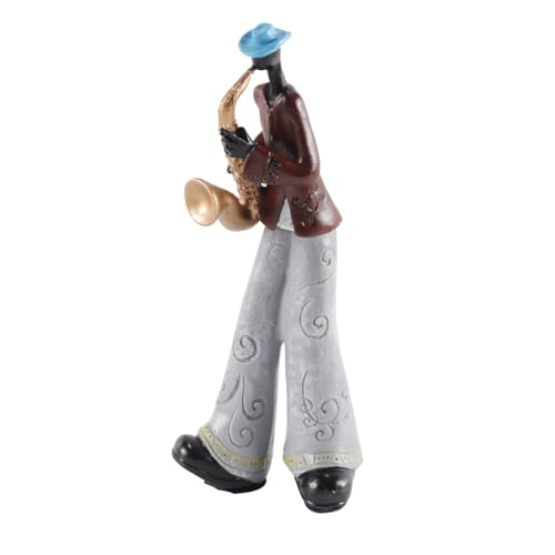 ACOLY Figurine de joueur de jazz en résine, statue de musicien vintage, ornement de bureau, sculpture rétro, décoration d'intérieur pour la maison, cadeau – vue 3