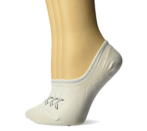 Calvin Klein Women's 3 Pack Cotton Logo Sneaker Liner Socks (Shoe Size: 6-9.5, White 3 Pair)