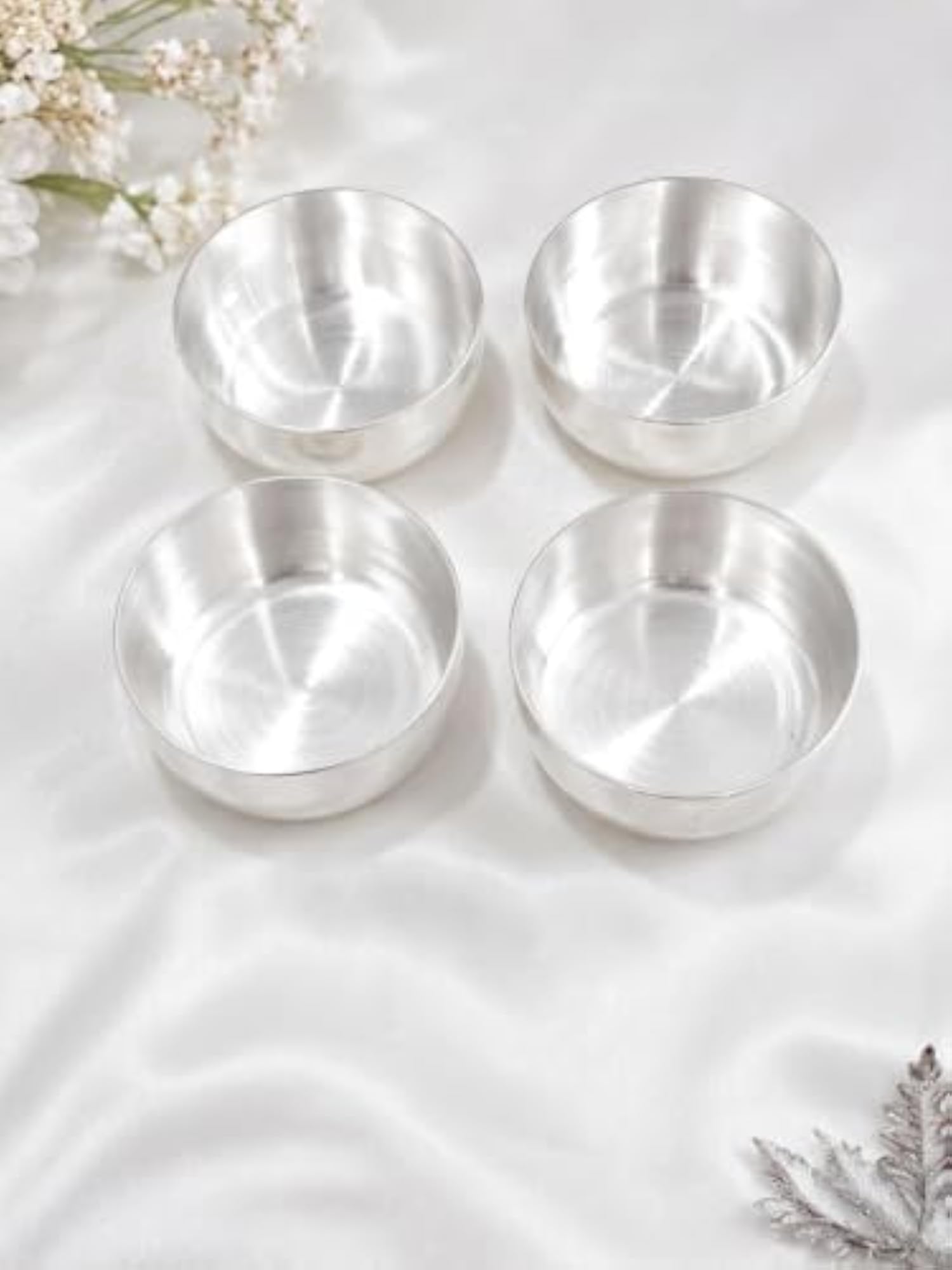 Premium Silver Plated Bowl Set with Elegant Finish
