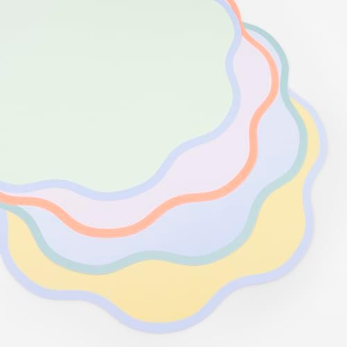 Meri Meri Wavy Round Paper Placemats (Pack of 12), Colorful view 8