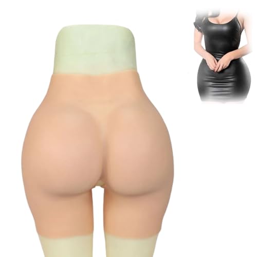 Tex-Eorey Silicone Faux Cul Pantalon Rembourré Push Up Culotte Fesses Hanches Corps Façonneur pour Femmes Fausses Hanches,Brown(1.2cm),One Size