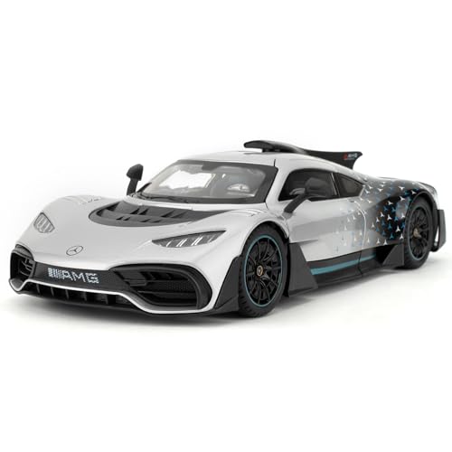 imtfzct 1/18 Mercedes AMG ONE Die-cast Model Car, Collectible Alloy Model with Sound and Light Function and Pullback Function, Silver