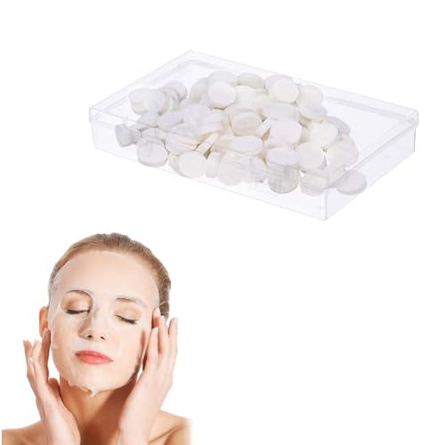 100Piezas Mascarilla Facial Comprimida Mascarilla De Papel Facial Mascarilla Comprimida Mascarilla Facial Papel Mascarillas Faciales De Papel Comprimida Beauty DIY, Puro Algodón Compresión Máscara