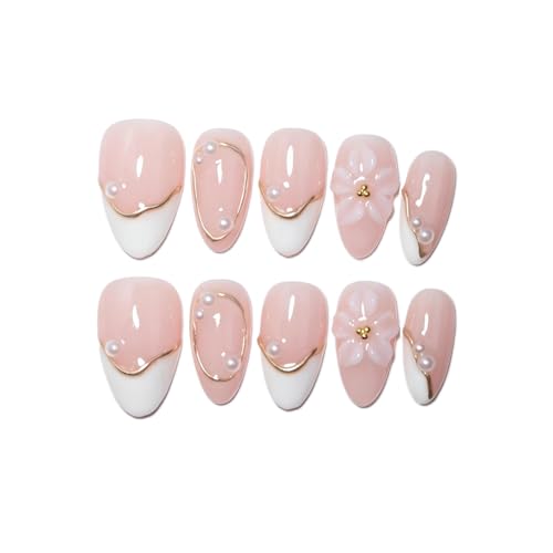 EasierGlow Short Almond Press On Nails 1TA25