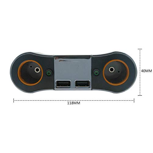 Listwa zasilająca USB Przedłużacz do zapalniczki, Adapter Riloer 12V i 24V Ładowarka samochodowa Ciężarówka Łódź Podwójne gniazdo USB 2-drożne Wyświetlacz LED Woltomierz 120 * 40 * 50 mm