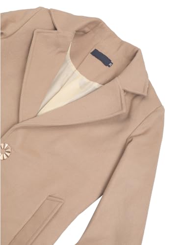 Image of CHKOKKO Girl's Wool Blend Stylish Standard Length Winter Wear Button Coat For Kids