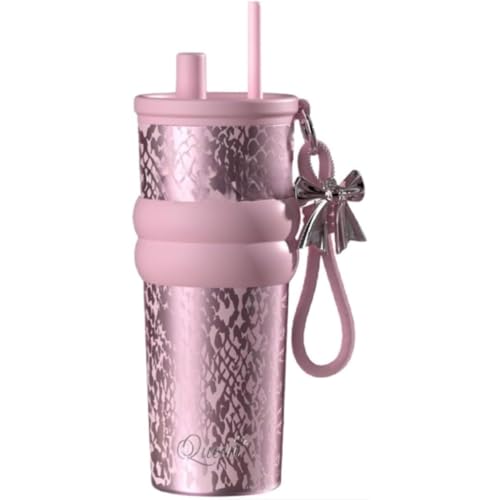 Fiozwea サーモスカップ高価値316ステンレス鋼ライナーコーヒー新しいアイスカップ軽量高級ポータブル高級ギフト (ビクトリア(ピンク)316ステンレススチールライナー,710ML+ギフトボックス)
