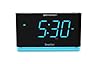Emerson Smartset Alarm Clock Radio with Bluetooth Speaker with USB Port for iPhone/iPad/iPod/Android and Tablets, 1.4" Cyan LED Display and Night Light, ER100301