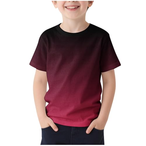 2-13T Baby Boys and Girls Tops Kids Summer Fashion Gradient Shirts Short Sleeves Crewneck Loose Comfy T-Shirts
