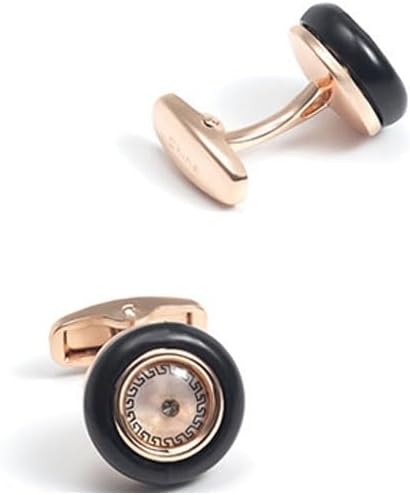 Rose Gold Electroplated Round Copper Cufflinks Men's Business Suit Cuff Nails
