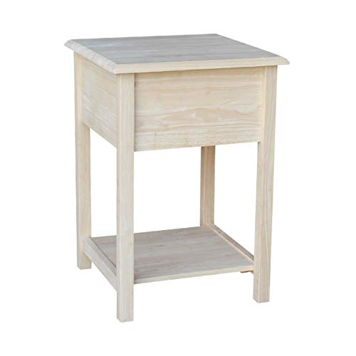 International Concepts Lamp Table, Wood, Unfinished #TOP6