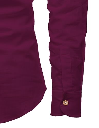 Image of Vida Loca Full Sleeve Mandarin Collor Cotton Casual Slim Fit Shirt for Men's