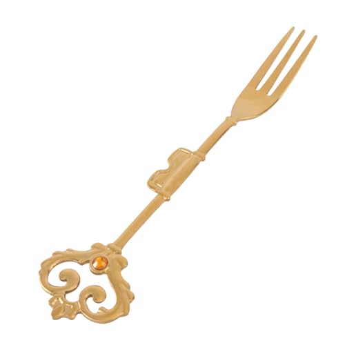 ABOOFAN 1 Fourchette à Fruits en Forme de Couronne Vintage pour Une Utilisation Quotidienne Au Restaurant Fourchettes à Dessert à Gâteau à Usage Unique en Acier Inoxydable
