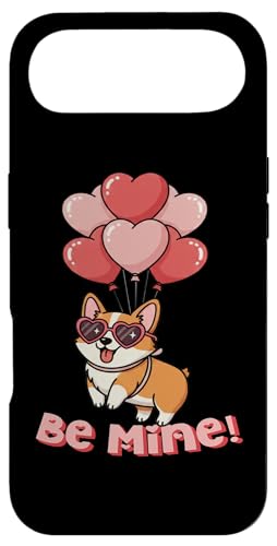 Funny Be Mine Valentines Day Heart Balloons Corgi Dog Lover �X�}�z�P�[�X iPhone Air �p