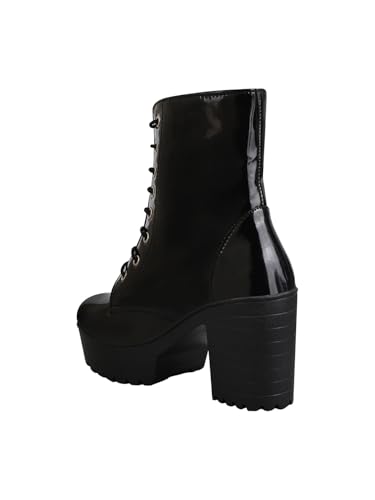Image of Shoetopia Women & Girls Lace Up Block Heeled Western Boots