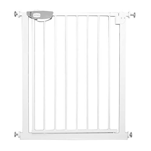 HENGMEI Cancelletto di Sicurezza per Bambini, cani Estensibile 75-85cm Auto Close Fissaggio a Pressione senza Fori Fissaggio a pressione, Bianco