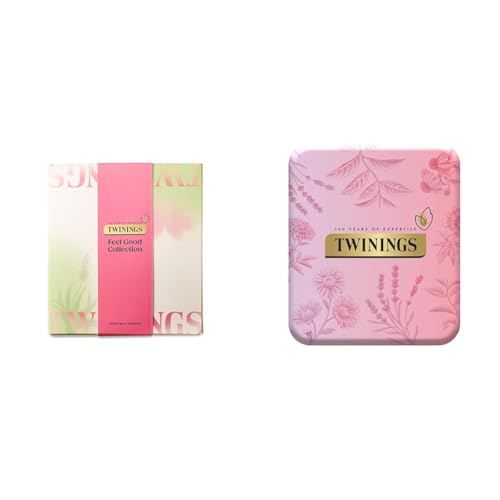 Twinings Classic Collection Gift Box 20 Tea Bags |4 Flavours of Premium Organic Green & Herbal Infusion Tea Bags + Premium Pocket Tea Tin(Orange) – 4 Tea Envelopes