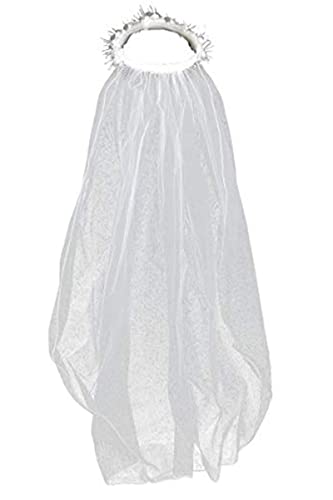 Made in USA Girls First Communion Veil - Holy 1st Communion Veil - Flowers and Pearls Head Pieces for Catholic Accessories - Velos de Primera Comunion2