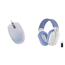 Logitech G203 LIGHTSYNC Mouse Gaming con Illuminazione RGB, Bianco, with G435 LIGHTSPEED Cuffie Gaming Wireless Bluetooth, Bianco