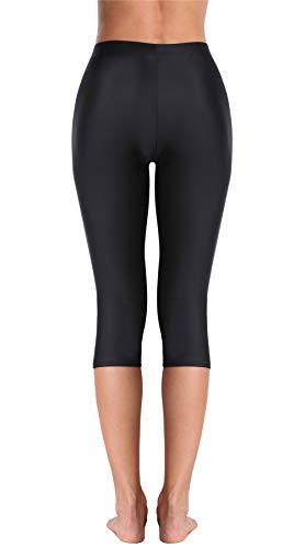 ALove Swim Pants for Women High Waisted Swimming Leggings Stretch Swim Capris Sporty Long Swim Board Shorts3