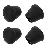4 Pezzi Coprigambe in Silicone Nero Antiscivolo per Sedia e Tavolo