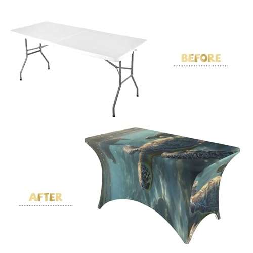 Nappe imperméable et infroissable en élasthanne de 1,2 m pour table rectangulaire - 3