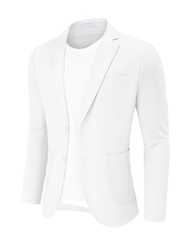 CORSKI Men's Casual Blazer Linen Sport Coat Two Button Lightweight Jackets Business Daily Suit