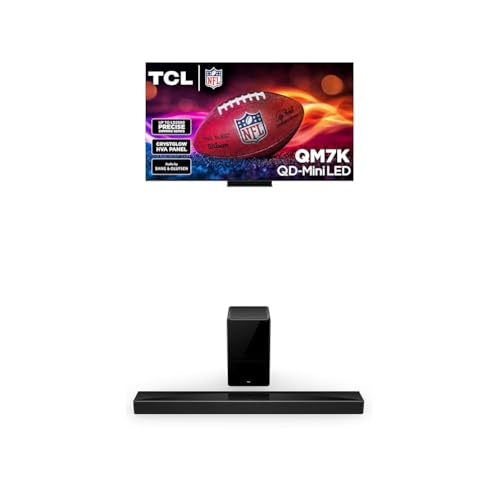 Image of TCL 85-Inch QM7K QLED 4K Smart QD-Mini LED TV with Google TV (85QM7K, 2025 Model) + Q75H Q Class 5.1.2 Channel Soundbar with Dolby Atmos