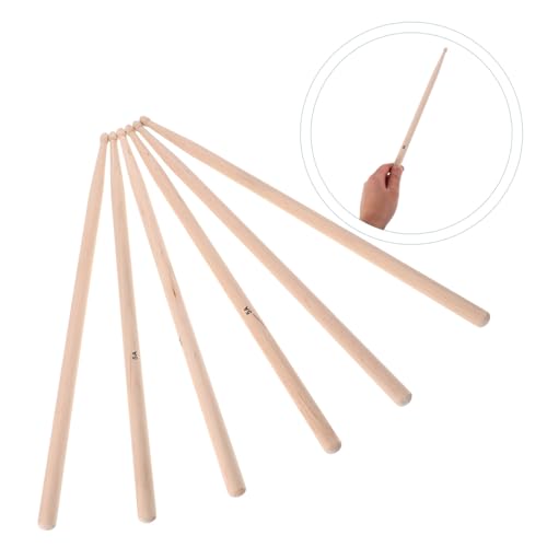 3 pares de baquetas de arce para adultos, versátiles con punta de madera, para baterías electrónicas, jazz y actuaciones, cómodas para todos los niveles de habilidad miniatura 7