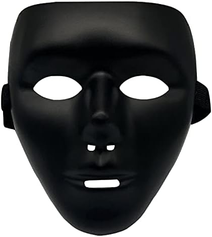 SZCXTOP Halloween Costume Fancy Dress Masks for Adults Kids，Full Face Anonymous Street Dance Ghost Step Cosplay Party Mask(Black)