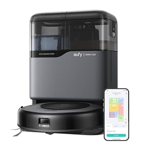 eufy Omni C20 Robotstofzuiger met all-in-one station, automatische leegloop, autowas- en droogfunctie, 7.000 Pa sterk zuigvermogen, 8,5 cm ultraplat design, robotstofzuiger met dweilfunctie