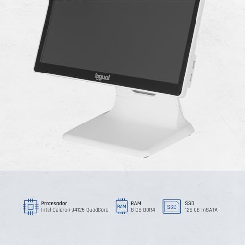 Miniatura 6 de Iggual Tpv Aio 15,6 Wifi -Monitor Táctil Capacitivo, Panorámico 16:9 -So. Windows 11pro -Procesador Intel N100 Caché 6 Mb 3,4 Ghz -Ssd 256 Gb 8gb Ram-Todo En Uno -Uso Comercial-Apto Verifactu.Blanco