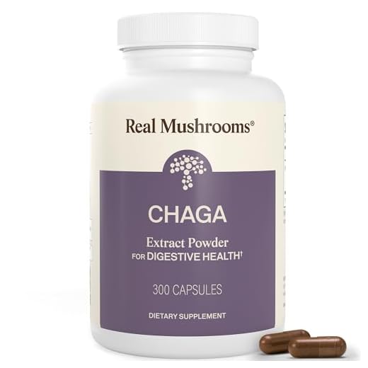 Real Mushrooms Organic Chaga Capsules for Energy and Wellness, 300ct