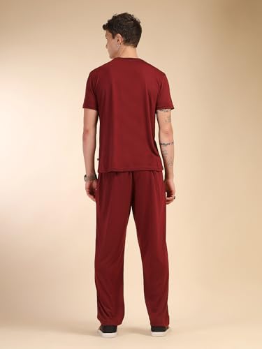 Image of Thomas Scott Men's | Relaxed Fit | Solid | 100% Polyester | Co-Ord Set With Short Sleeve T-Shirt & Trouser