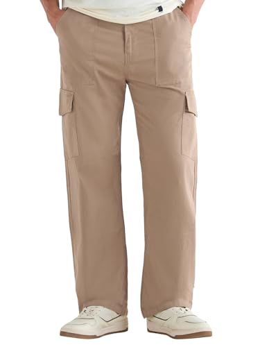 Image of Bewakoof Men's Straight Fit Mid Rise Pants