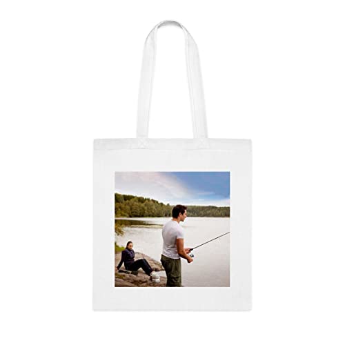 Sacola de pesca, presente de pesca, bolsa de ombro de pesca, bolsas reutilizáveis, ideia de presente